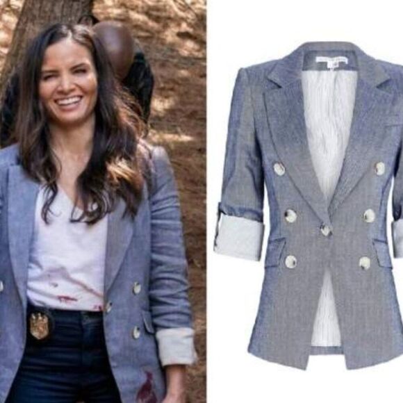 EUC Veronica Beard Womens Kelson Blue Chambray Blazer - Picture 2 of 9